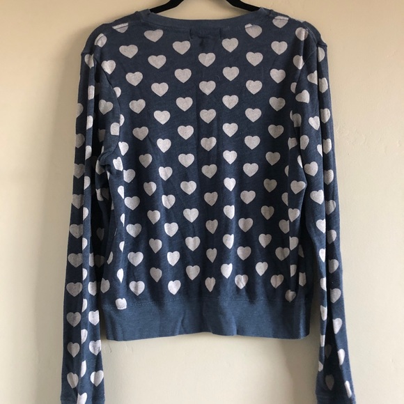 wildfox XS little hearts pullover sweater in navy - Picture 3 of 7